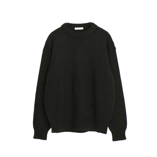 LEMAIRE / BOXY SWEATER - Alpaca Blend Wool / Black / TO1110