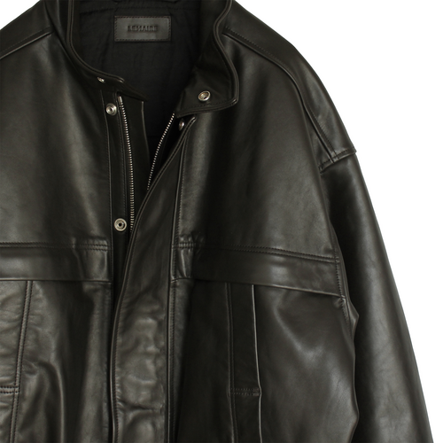 LEMAIRE / BOXY LEATHER BLOUSON - Cow Leather / Dark Chocolate